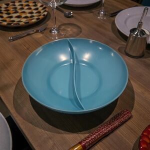 Vintage Terrace To Table Melmac Bowl Baby Blue Divided Melamine MCM Retro